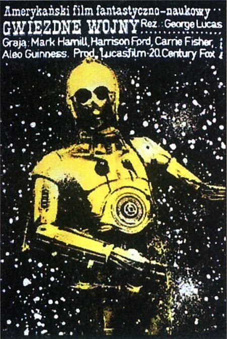 Polski plakat autorstwa Jakuba Erola, przedstawiający C-3PO.