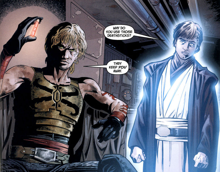 Luke Skywalker ukazuje się Cade'owi.