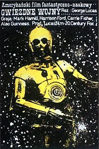 C-3PO na polskim plakacie Nowej nadziei.